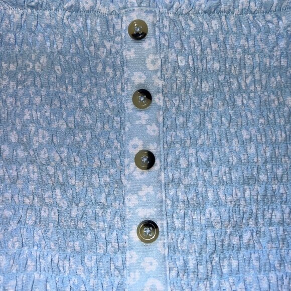 No Boundaries Smocked Square Neck Tops Floral & Light Blue Womens Size XL (2-pk) - Picture 6 of 9